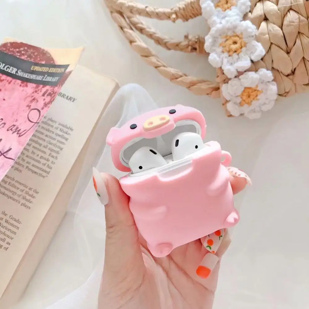 Для Apple AirPods Piggy Butt чехол 3D милый мультфильм о розовой свинье арбуз беспроводные наушники крышка для Airpods 2 Earpods аксессуары