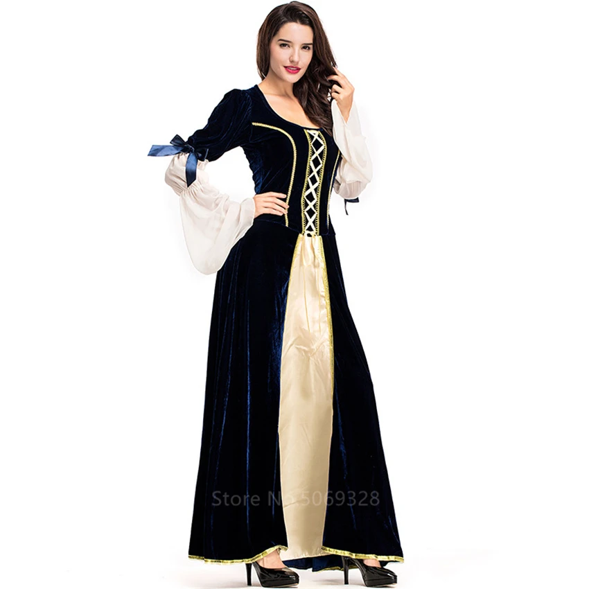 Palace Women Halloween Dress Medieval Costume Bandage Plus Size Bell Vintage Queen Cosplay Carnival Party Fancy Clothing |