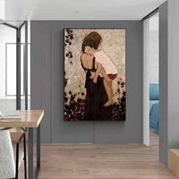 gustav klimts famous abstract painting mother and child canvas painting poster wall art prints living room decoration