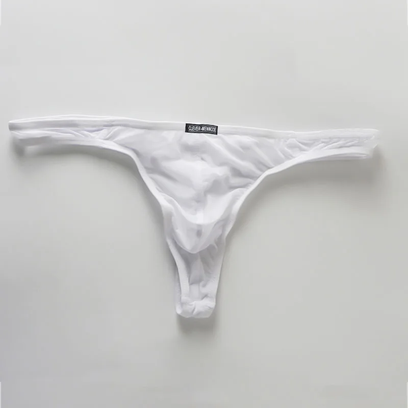CLEVER-MENMODE 8 pcs Sexy Men Thong and G String Ice Silk Underwear Ultra Thin Panties T-back hombre Underpants Erotic Lingerie