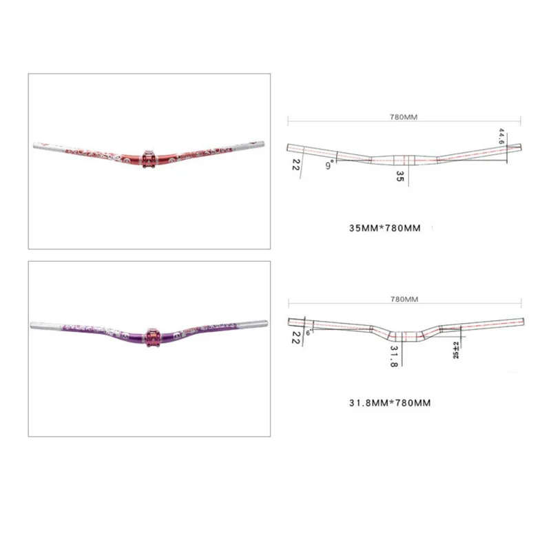 

MTB Mountain Bike Handlebar XC/DH Downhill Cross Country Swallow Lengthened Aluminum Alloy Ultralight Riser Bicycle 31.8mm 780mm
