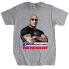 Мужская футболка Летняя мужская футболка рок Дуэйн Джонсон для президент черная футболка в стиле унисекс, футболка для подростков, комплекты одежды, футболки