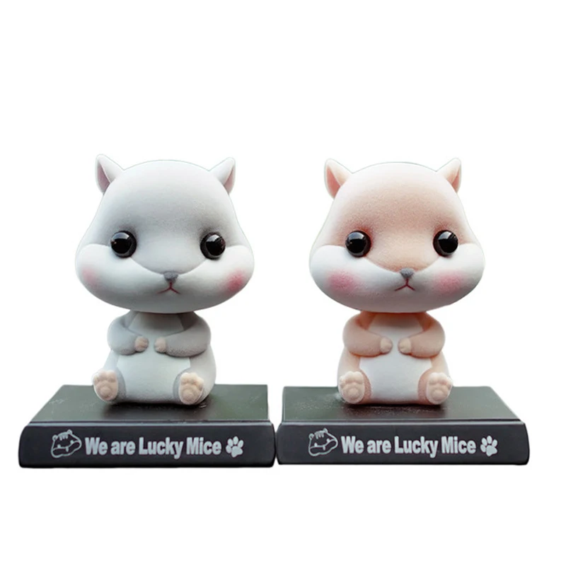 Флокирующий хомяк встряхивающая головка кукла мышка аксессуары для автомобиля