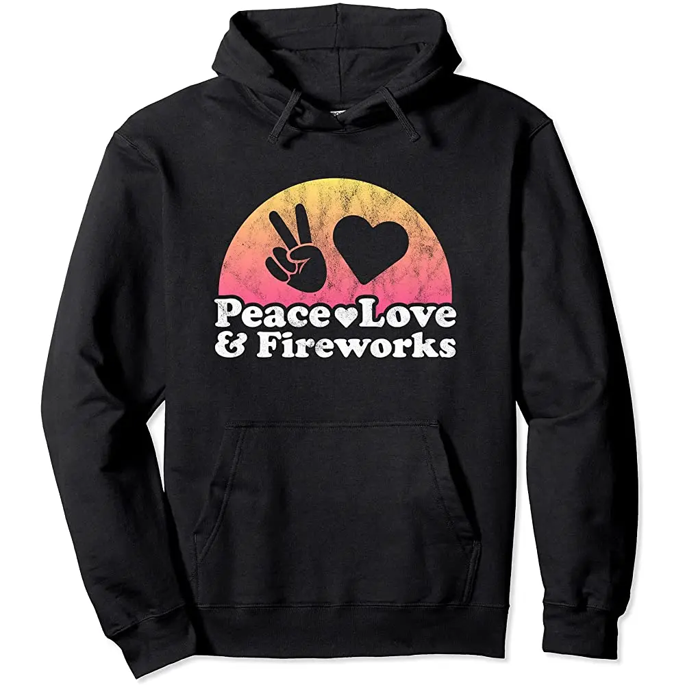 

Peace Love and Fireworks Firework Pullover Hoodie