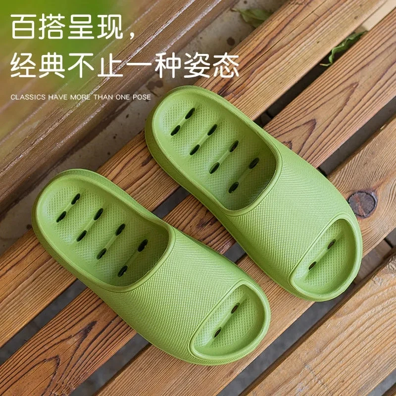 Bathroom Quick-drying EVA Slipper for Woman Spring No-slips Hollowed Shoes Slides Couple Man Female Light Platform Slippers