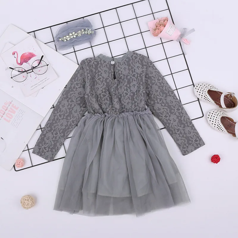 Новинка 2019 года сезон весна-осень платье с длинными рукавами для девочек на день