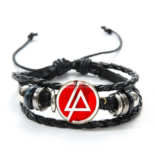 Style 6 SONGDA классическая рок-группа Linkin Park кожаный браслет Честер Беннингтон арт Круглое Стеклянное изображение браслет из деревянных бусин панк-браслет - Окраска металла: Style 6