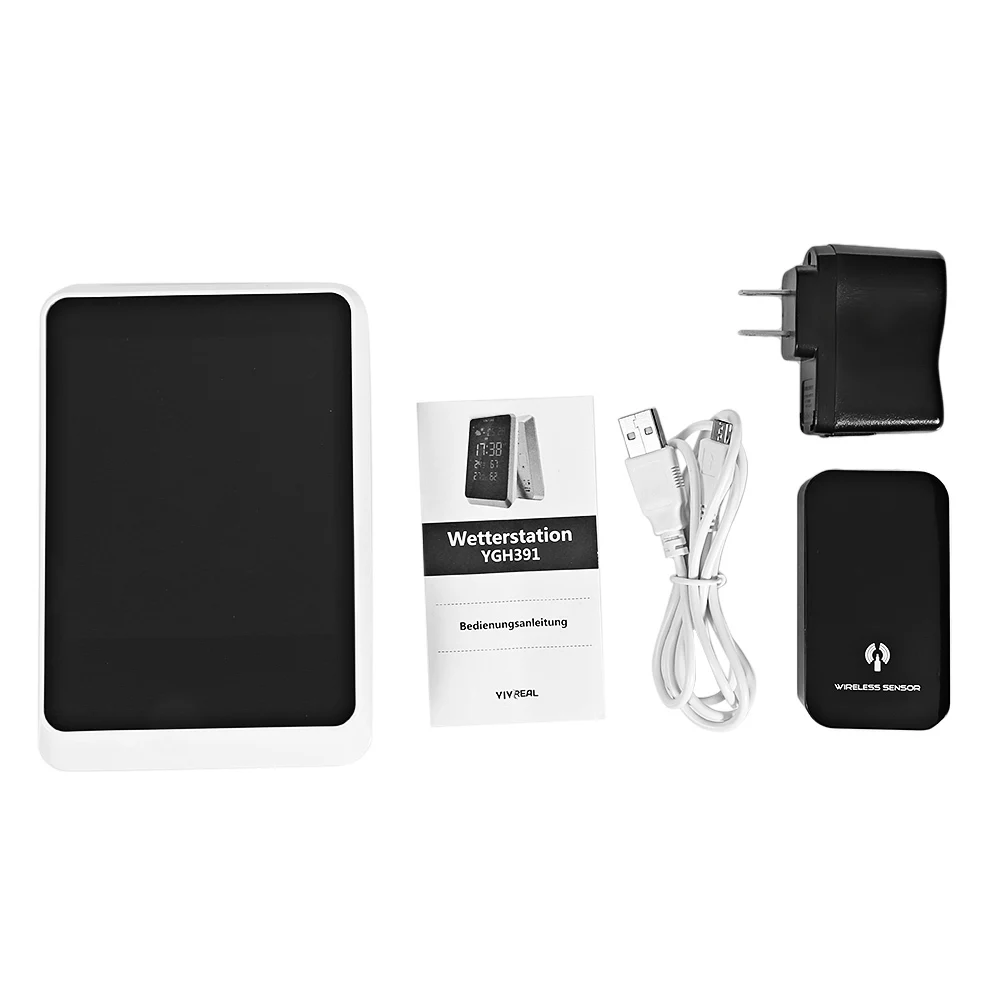 Беспроводная метеостанция будильник PM2.5 термометр часы качество воздуха монитор