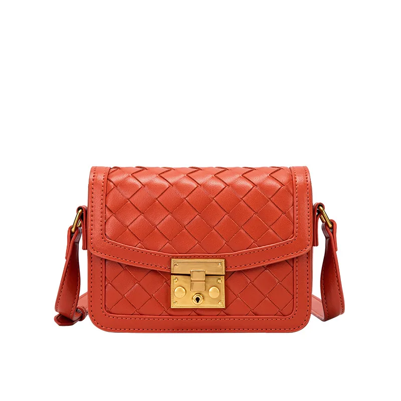 

Women's fashion one shoulder slant span bag women's 2021 new Korean retro woven bag high level small square bag