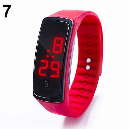 Red 23 cm Детские часы детские светодиодные цифровые спортивные часы для мальчиков и девочек мужские и женские Электронные Силиконовые наручные часы с браслетом - Цвет: Red 23 cm
