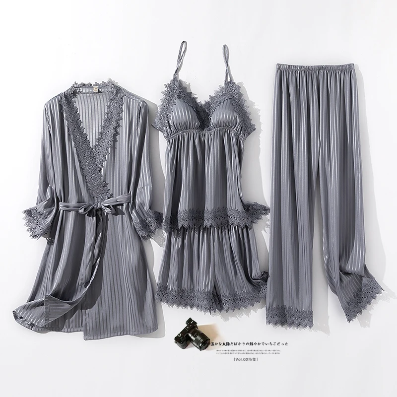 Комплект постельного белья из 4 предметов пижама женская летняя тонкая ночная