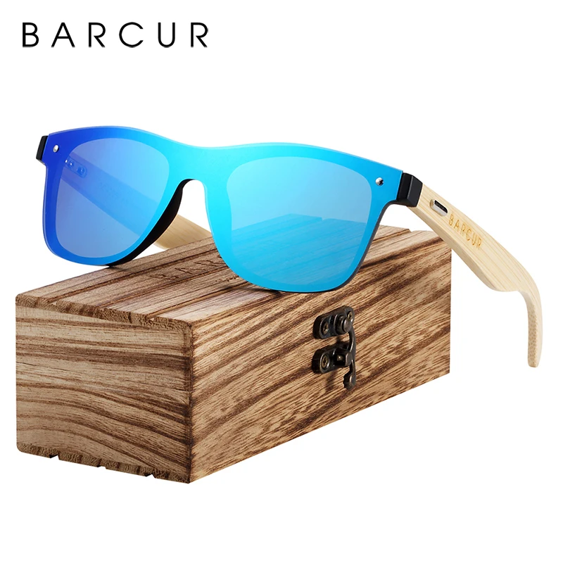 Солнечные очки BARCUR с бамбуковыми линзами UV400 для мужчин и женщин поляризационные