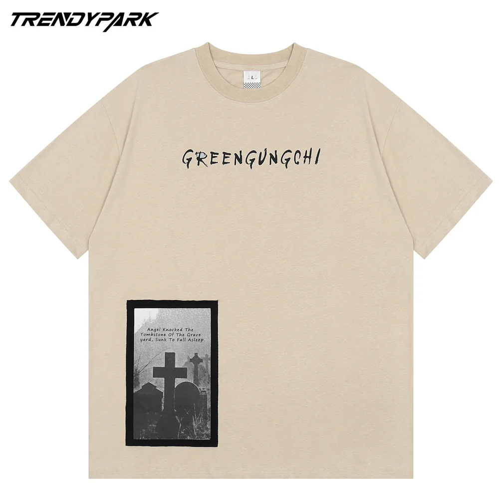 

2021 Men Streetwear T-Shirt Hip Hop Goth Rabbit Head Man Print T Shirt Harajuku Cotton Tshirt Summer Short Sleeve Black Tops Tee