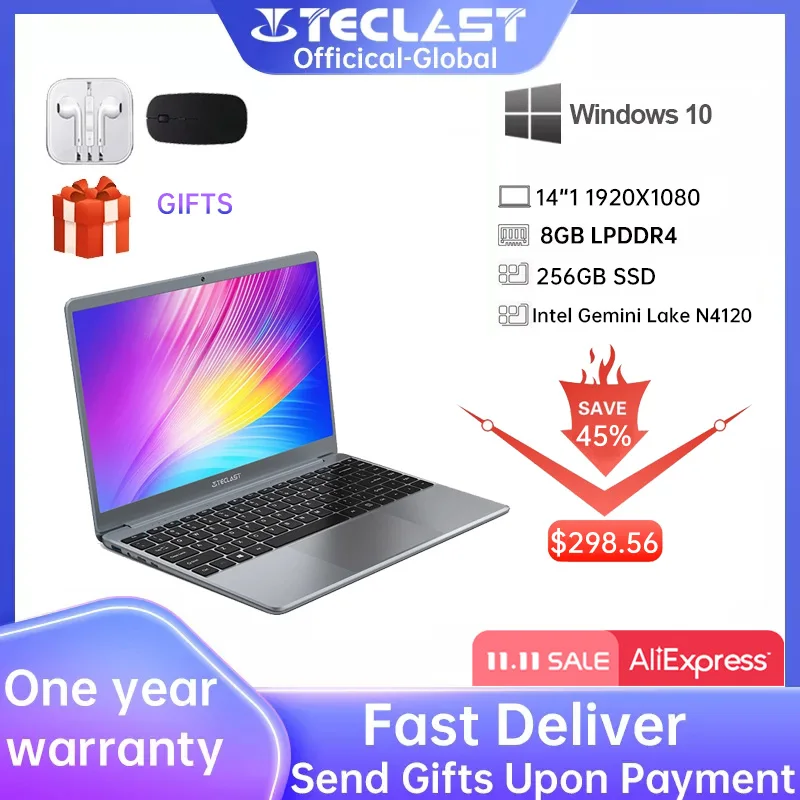 

Ноутбук Teclast F7 Plus 2, 14,1 дюйма, 8 + 256 ГБ, full HD1920 x 1080, Intel Gemini Lake N4100, Windows 10