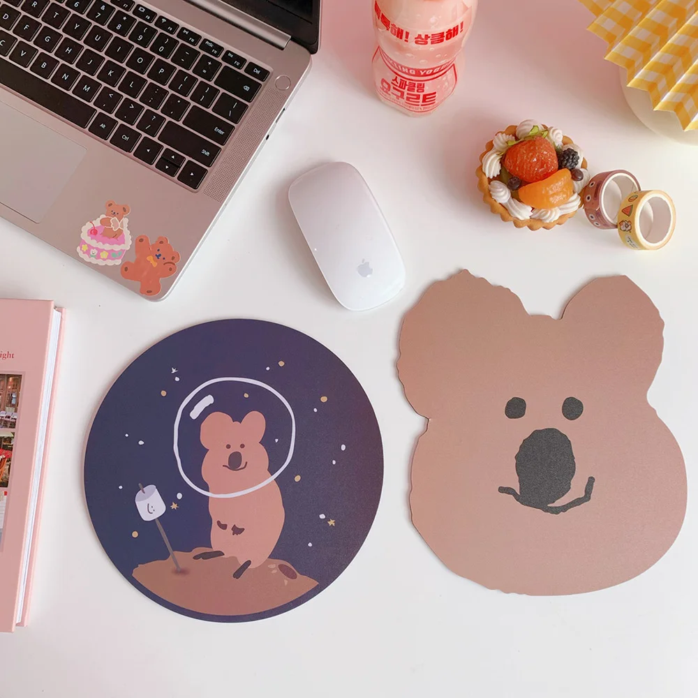 Корея Ins простой милый мультяшный Koala Smiley коврик для мыши портативный девушка