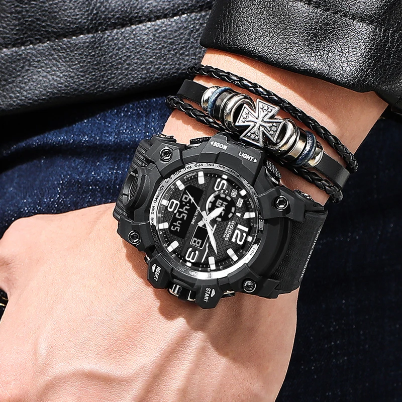

Sport Watches Army Green Men military Watch swimming Waterproof LED Quartz Male Clock Relogio Masculino Wrist watch For Men 2019