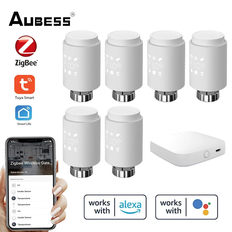 

ZigBee Smart Thermostat Tuya Radiator Actuator Valve Smart Programmable TRV Temperature Controller Work With Alexa Google Home