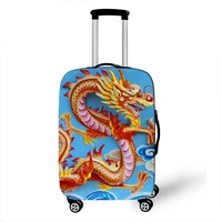 chinese royal dragon print luggage cover for travelling vintage trolley case protective covers elastic anti dust suitcase cover