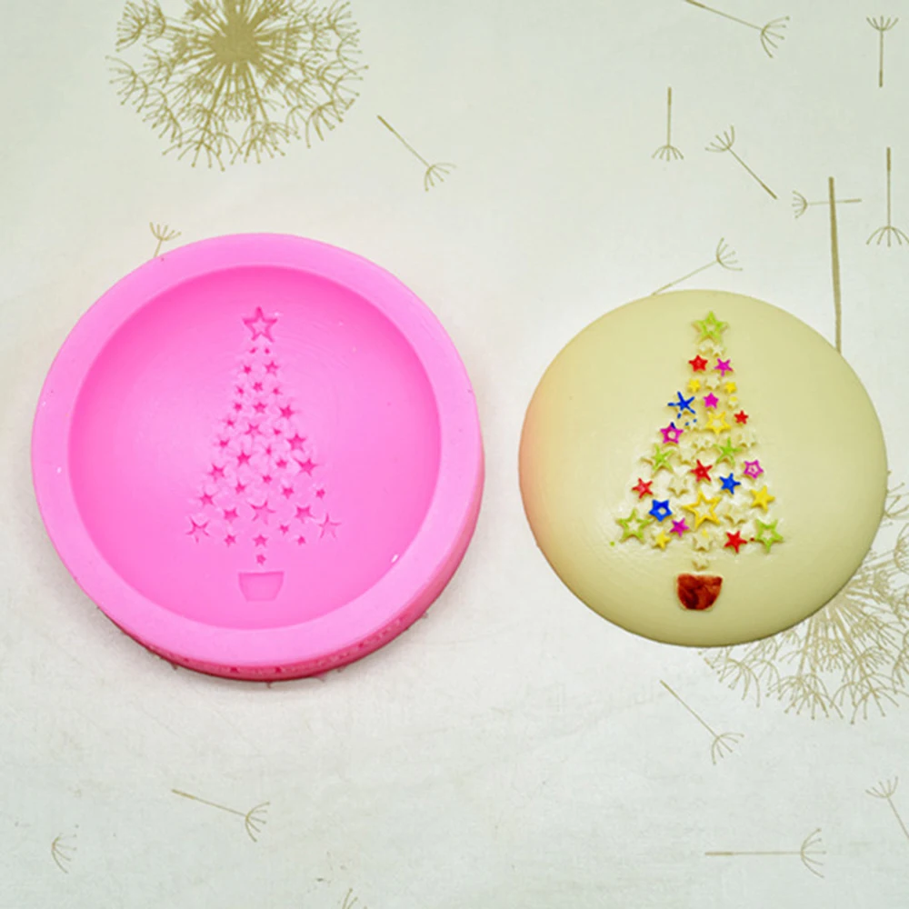 Звездная комбинация Рождественская елка жидкая 3D силиконовая форма для торта