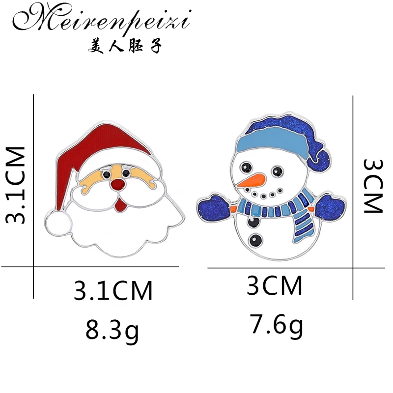 Meirenpeizi Merry Christmas Броши Булавки милый Санта Клаус шляпа перчатки колокольчики носки пончики Конфета Эмаль Булавка значки брошь