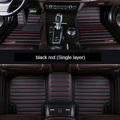 black red Регбийные кожанные автомобильный коврик для Audi a4 b6 a6 c5 b8 A6L R8 Q3 Q5 Q7 S4 Quattro A1 A2 A3 A4 A6 A8 автомобиля stylingcar автомобильные аксессуары - Название цвета: black red