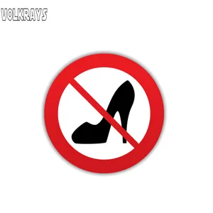 Volkrays Funny Car Sticker Warning Car Sticker No Women Shoe Accessoreis Reflective Waterproof Sunscreen Vinyl Decal,10cm*10cm