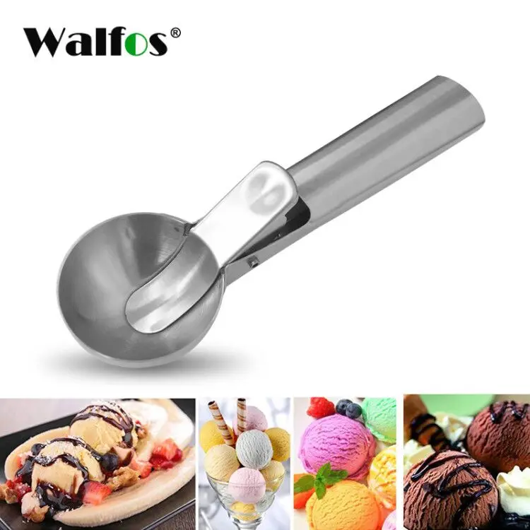 WALFOS совок для печенья-совок для мороженого из нержавеющей стали с легким триггером ковш для фруктов, печенья, теста и воды, ложка для дыни