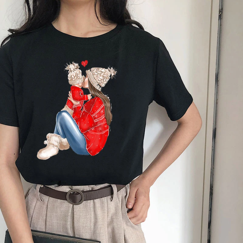 

Goth Aesthetic T-Shirt for Girls Design Graphic Cool Short Sleeve New Soft Baby Mother Love Harajuku Grunge Woman T-Shirts