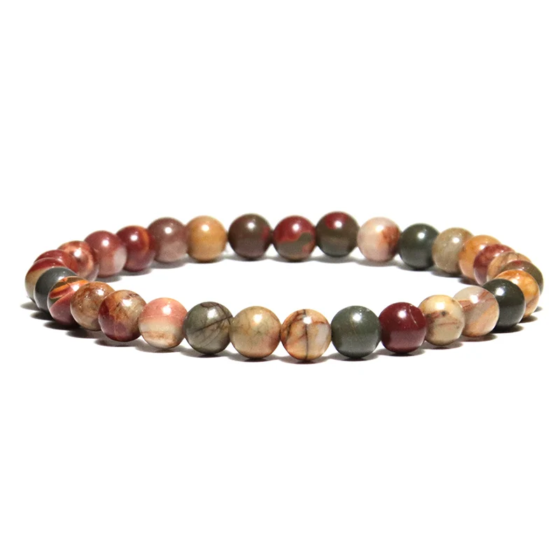 Браслет из натурального камня 6 мм для мужчин и женщин лазурит обсидиан лава тигр