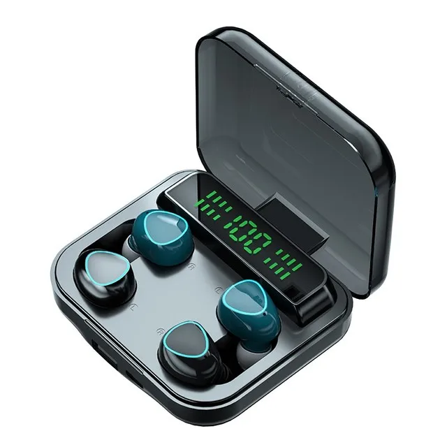 

Wireless Earphones M22 TWS 5.1 Bluetooth Touch Digital Display Headsets HIFI 9D Stereo Noise Reduction Earbuds Charging Box
