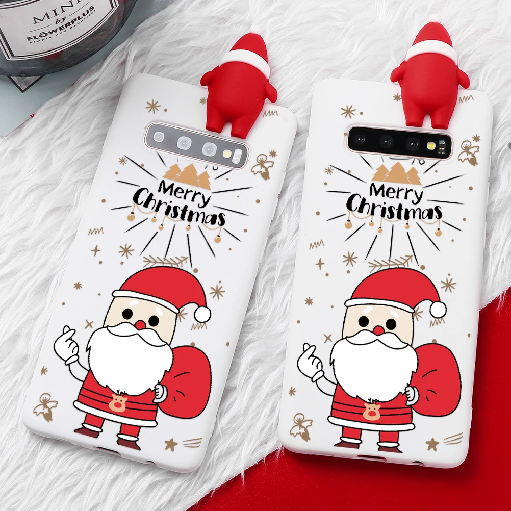 3D Рождественский медведь мультфильм мягкий силиконовый чехол для samsung Примечание 10 Pro A10S A30 A50 A70 S7 край S8 S9 S10 плюс A8 A6 A7 A9 крышка