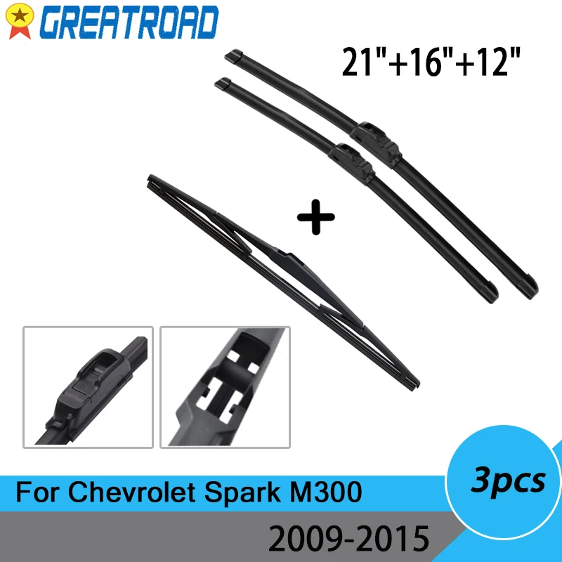 Набор щёток стеклоочистителя для Chevrolet Spark M300 2009 -2015 21/16/12 дюймов | Автомобили и