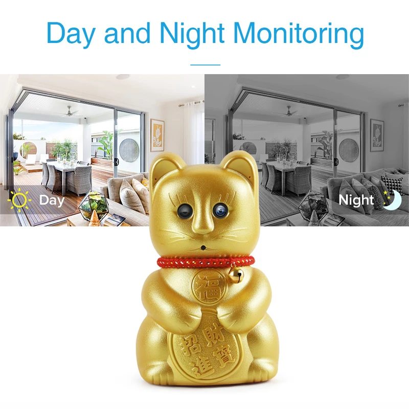 YCC365 1080P HD Luck Cat камера Детский Монитор автоматическое отслеживание IP WiFi домашняя