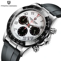 pagani design new stainless steel men quartz watches luxury sapphire glass chronograph waterproof ceramic bezel watch for men