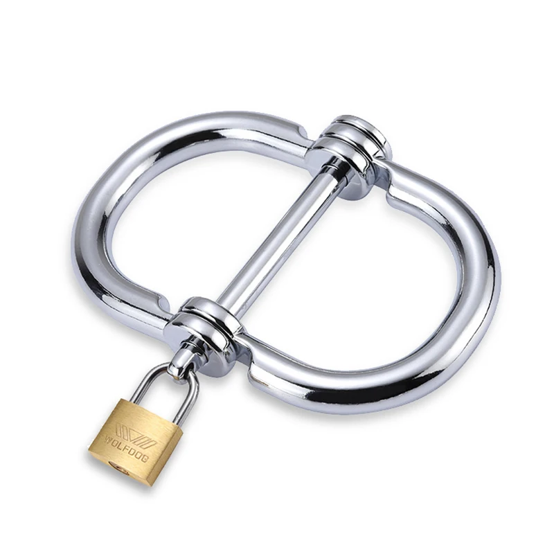 

Erotic Metal Handcuffs With Brass Lock Hand Cuffs Restraint BDSM Bondage ,Slave Intimate Adult Games Sex Toys For Couple