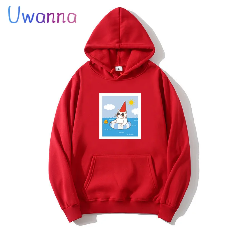Summer Cute Cat Women Hoodies Long Sleeve Kawaii Oversized Women Clothing Sweetshirts Cartoon Casual Hoodie Dropshipping
