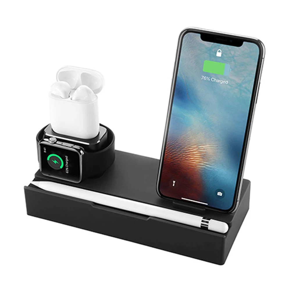 Новые 3 в 1 Подставка для зарядки док-станция Pad наручных часов Apple
