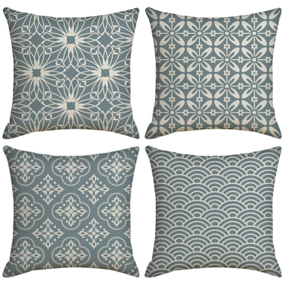 4 шт./компл. Новый чехол для подушки с геометрическим принтом серая Талия
