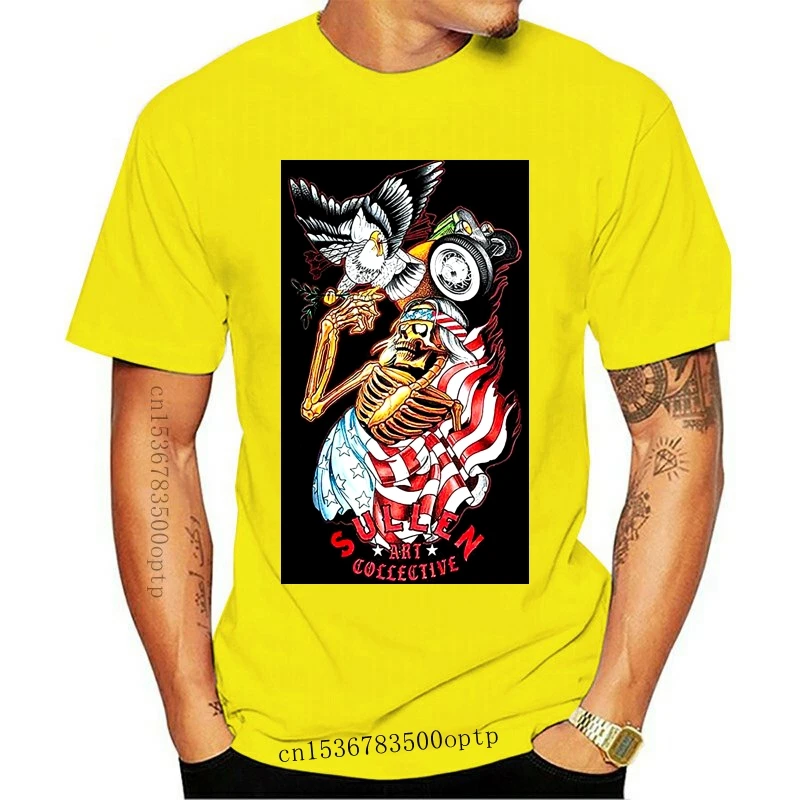 

New Sullen Men'S Free Bird Short Sleeve T Shirt Black Clothing Tattoo 420 Tees Birthday Gift Tee Shirt
