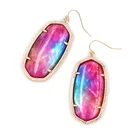 Модные Разноцветные ушка высокого качества большой средний овальные рамы Радужная жемчужина в виде ракушки блестящие серьги в виде капель с кристаллами в форме для женщин