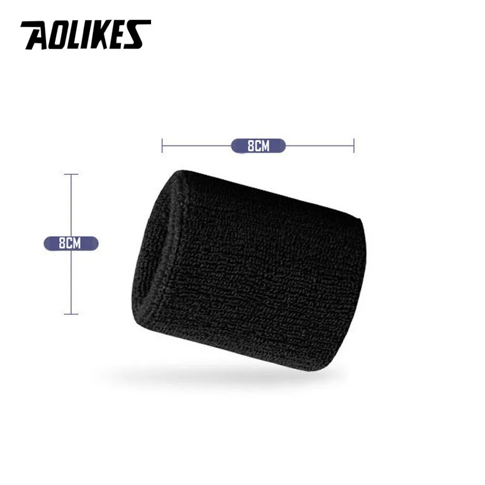 AOLIKES Colorful Cotton Unisex Sport Sweatband Wristband Wrist Protector Running Badminton Basketball Brace Cloth Sweat Band | Спорт и