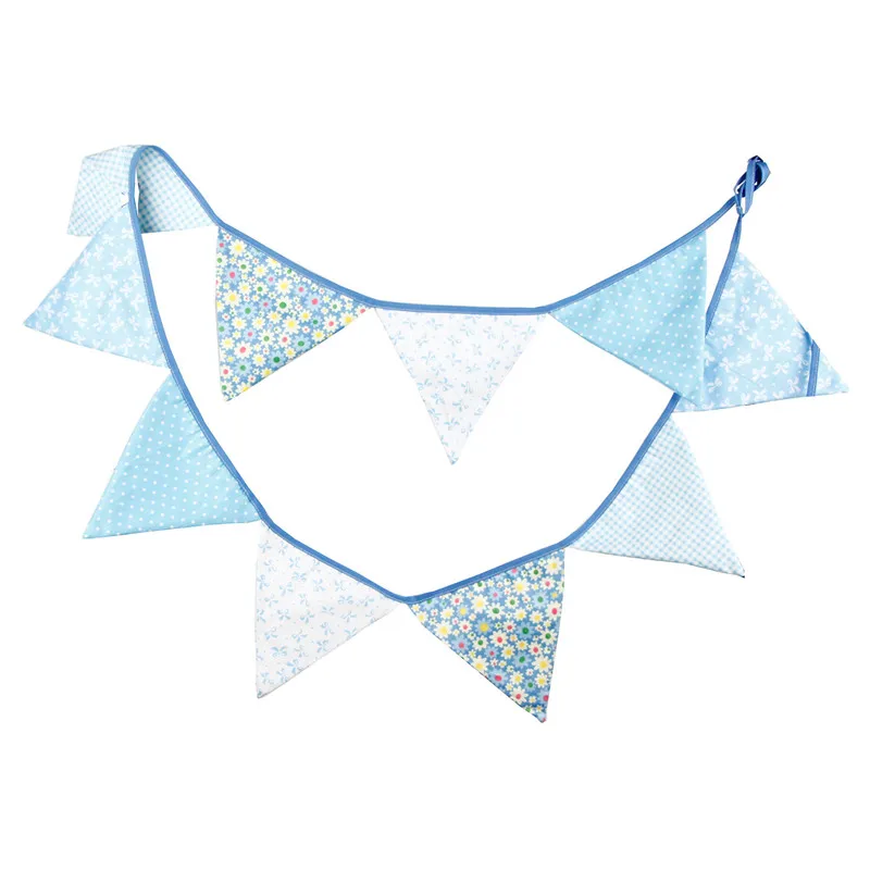 10 флагов 2 7 m синий стилей с Мини Цветочная хлопчатобумажная ткань овсянка Вымпел