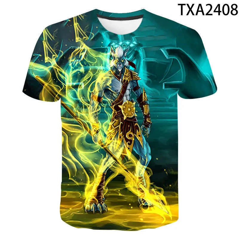 

Dota 2 летняя новая уличная одежда хлопковая футболка для мальчиков девочек детей 3D Печатный короткий рукав повседневные мужские женские дет...