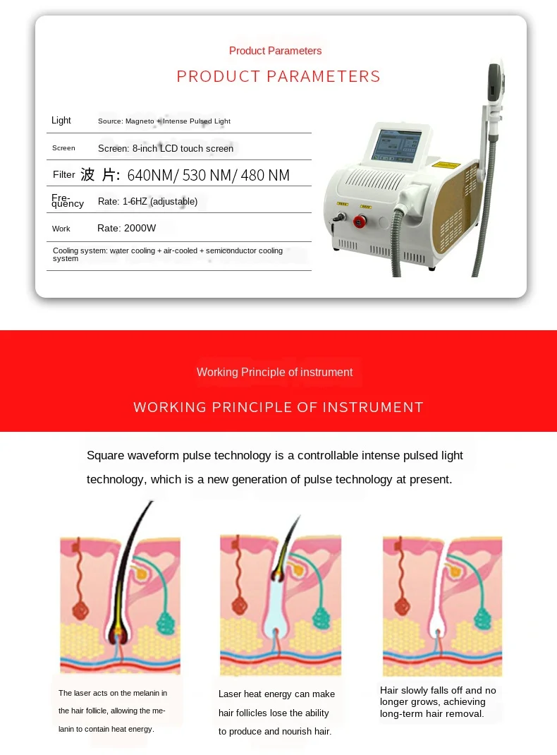 

Portable hair removal IPL shr laser Permanent hair removal at home ipl hair removal laser beauty salon spa