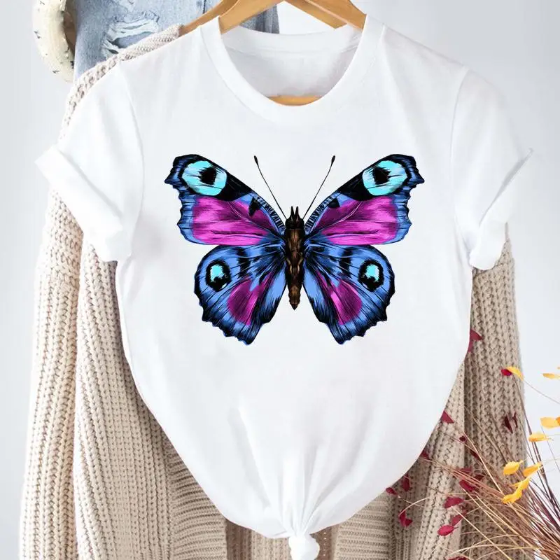 

Женская футболка с коротким рукавом, милый трендовый топ с мультяшным принтом в стиле 90-х, 2022