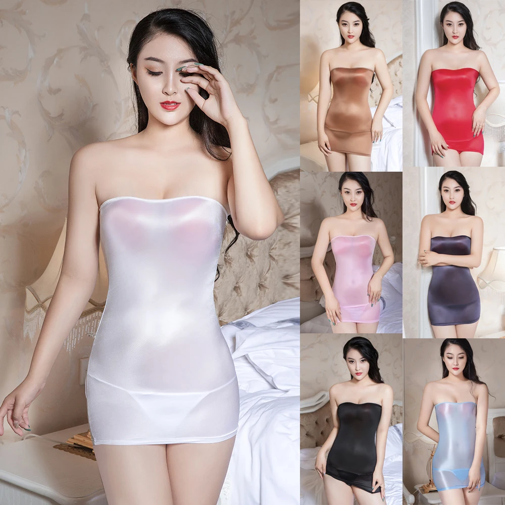 

Women's Sexy Bodycon See Through Sheer Tube Top Nightclub Party Sexy Mini Dress Sexy Spaghetti Strap Night Dress Women Nighties