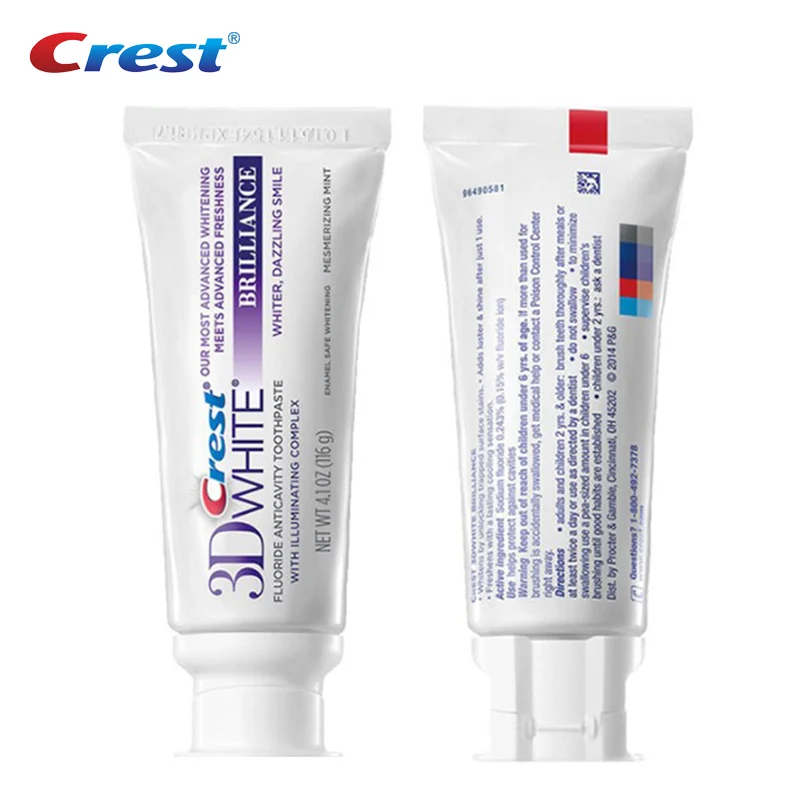 Crest 3D белая зубная паста блестящая фтористая Антибактериальная сложная зубная паста соковыжималка усовершенствованная отбеливающая зубна...