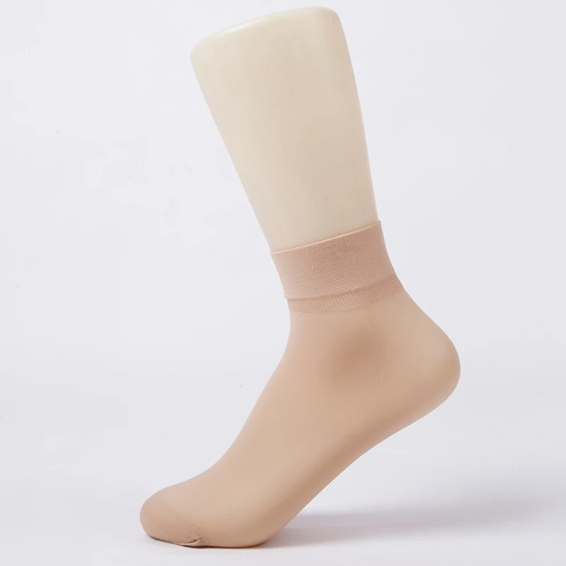 10 пар/лот = 20 шт. однотонные Модные женские носки тонкие прозрачные шелковые с