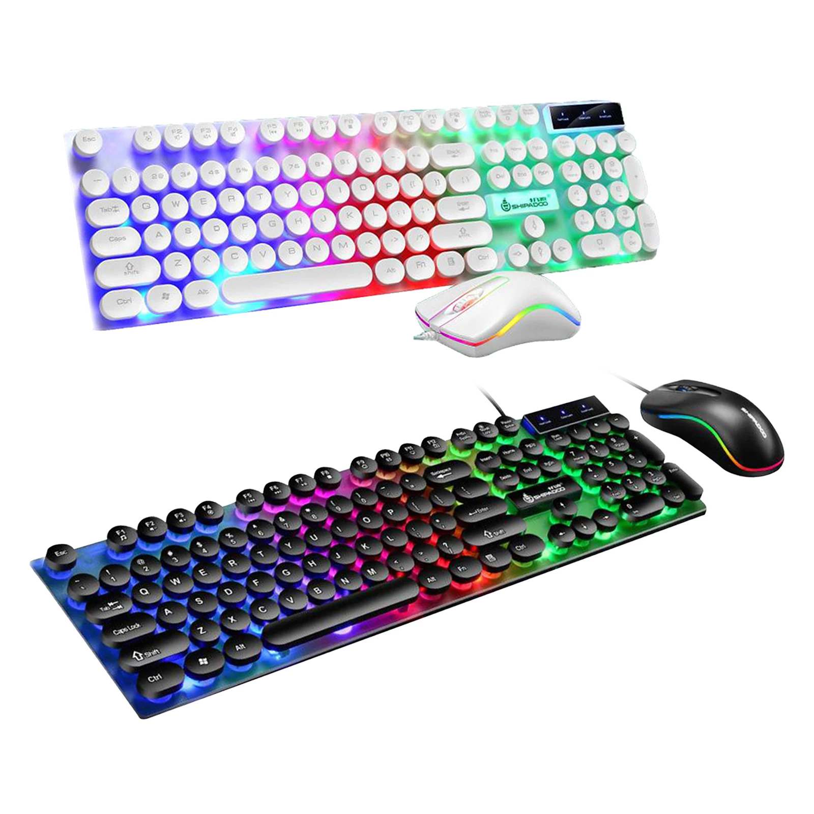 

USB Проводная RGB Радужная светодиодная подсветка компьютерная игровая мышь и клавиатура комбинированный набор