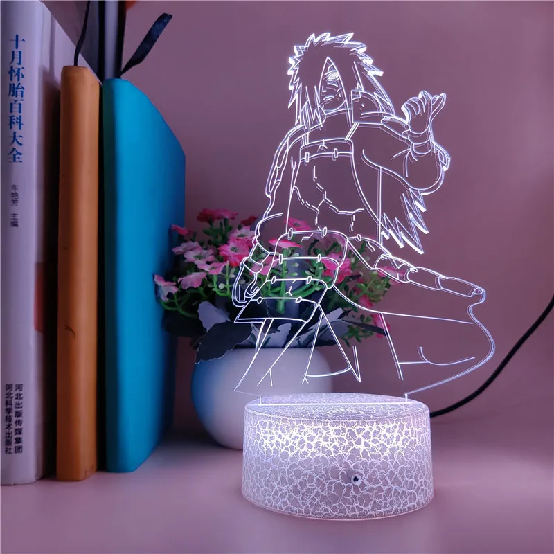 Героя аниме Наруто Учиха Мадара Чистой Земли модель Cool 3d светодиодный Ночной